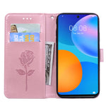 Custodia in pelle PU con vibrazione orizzontale in rilievo rosa con supporto, slot per carte e portafoglio, For Huawei Honor 10X Lite, For Huawei P smart 2021