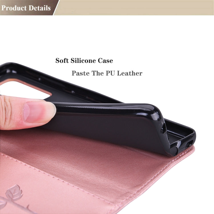 Custodia in pelle PU con vibrazione orizzontale in rilievo rosa con supporto, slot per carte e portafoglio, For Huawei Honor 10X Lite, For Huawei P smart 2021