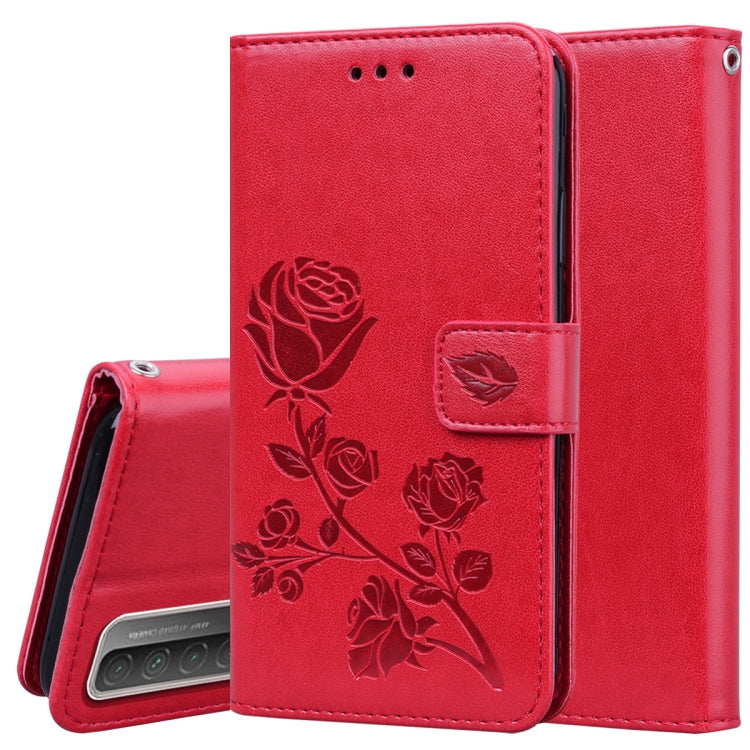 Custodia in pelle PU con vibrazione orizzontale in rilievo rosa con supporto, slot per carte e portafoglio, For Huawei Honor 10X Lite, For Huawei P smart 2021