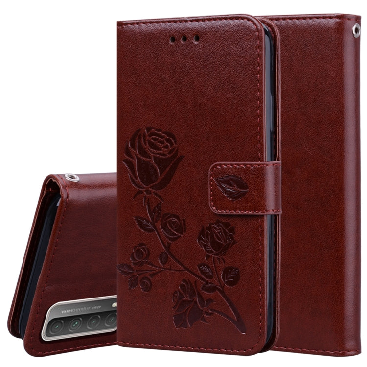 Custodia in pelle PU con vibrazione orizzontale in rilievo rosa con supporto, slot per carte e portafoglio, For Huawei Honor 10X Lite, For Huawei P smart 2021