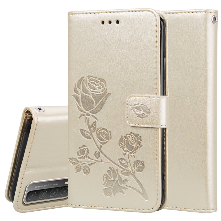 Custodia in pelle PU con vibrazione orizzontale in rilievo rosa con supporto, slot per carte e portafoglio, For Huawei Honor 10X Lite, For Huawei P smart 2021