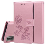 Custodia in pelle PU con vibrazione orizzontale in rilievo rosa con supporto, slot per carte e portafoglio, For Huawei Honor 10X Lite, For Huawei P smart 2021