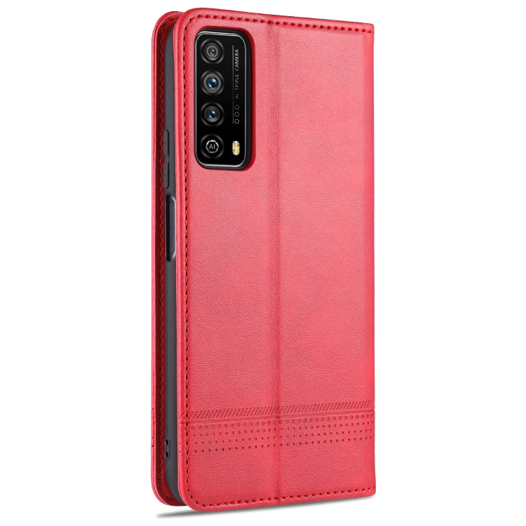 AZNS Custodia in pelle a vibrazione orizzontale con struttura in vitello magnetico con slot per carte, supporto e portafoglio, For Huawei P smart 2021, For Huawei  Y7a, For Huawei  Enjoy 20 SE 4G