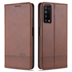 AZNS Custodia in pelle a vibrazione orizzontale con struttura in vitello magnetico con slot per carte, supporto e portafoglio, For Huawei P smart 2021, For Huawei  Y7a, For Huawei  Enjoy 20 SE 4G