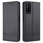 AZNS Custodia in pelle a vibrazione orizzontale con struttura in vitello magnetico con slot per carte, supporto e portafoglio, For Huawei P smart 2021, For Huawei  Y7a, For Huawei  Enjoy 20 SE 4G