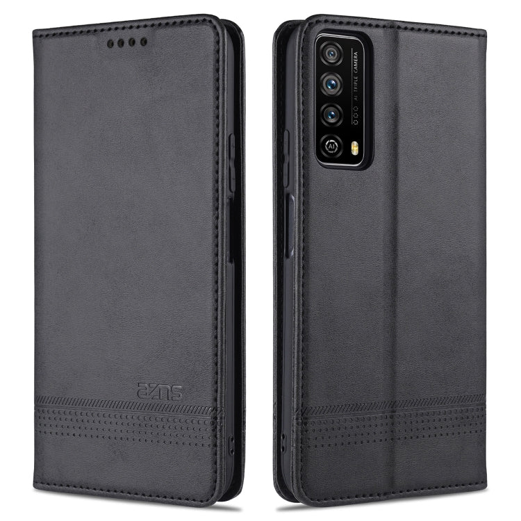 AZNS Custodia in pelle a vibrazione orizzontale con struttura in vitello magnetico con slot per carte, supporto e portafoglio, For Huawei P smart 2021, For Huawei  Y7a, For Huawei  Enjoy 20 SE 4G