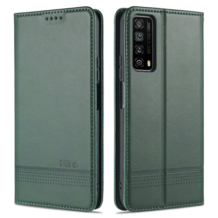 AZNS Custodia in pelle a vibrazione orizzontale con struttura in vitello magnetico con slot per carte, supporto e portafoglio, For Huawei P smart 2021, For Huawei  Y7a, For Huawei  Enjoy 20 SE 4G