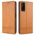 AZNS Custodia in pelle a vibrazione orizzontale con struttura in vitello magnetico con slot per carte, supporto e portafoglio, For Huawei P smart 2021, For Huawei  Y7a, For Huawei  Enjoy 20 SE 4G
