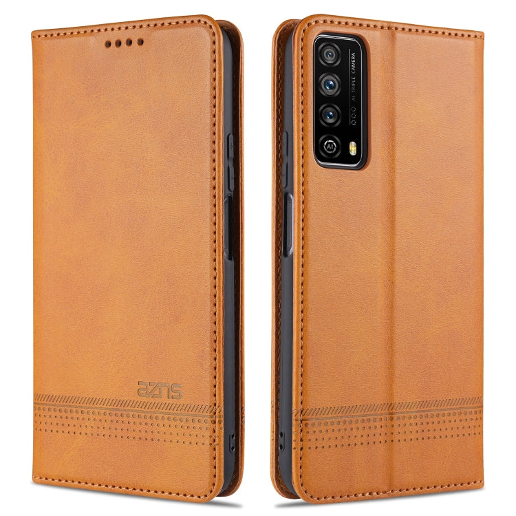 AZNS Custodia in pelle a vibrazione orizzontale con struttura in vitello magnetico con slot per carte, supporto e portafoglio, For Huawei P smart 2021, For Huawei  Y7a, For Huawei  Enjoy 20 SE 4G