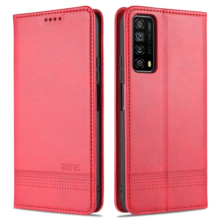 AZNS Custodia in pelle a vibrazione orizzontale con struttura in vitello magnetico con slot per carte, supporto e portafoglio, For Huawei P smart 2021, For Huawei  Y7a, For Huawei  Enjoy 20 SE 4G