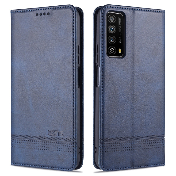 AZNS Custodia in pelle a vibrazione orizzontale con struttura in vitello magnetico con slot per carte, supporto e portafoglio, For Huawei P smart 2021, For Huawei  Y7a, For Huawei  Enjoy 20 SE 4G