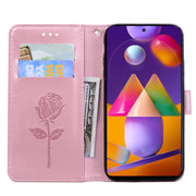 Custodia in pelle PU con vibrazione orizzontale in rilievo rosa con supporto, slot per carte e portafoglio, For Samsung Galaxy M31s, For Samsung Galaxy A02 (EU Version), For Samsung Galaxy A12, For Samsung Galaxy A32 4G
