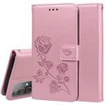Custodia portafoglio in pelle PU rosa per Samsung Galaxy A52 5G