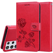 Custodia in pelle PU con vibrazione orizzontale in rilievo rosa con supporto, slot per carte e portafoglio, For Samsung Galaxy S21 5G, For Samsung Galaxy S21 Ultra 5G, For Samsung Galaxy S21+ 5G