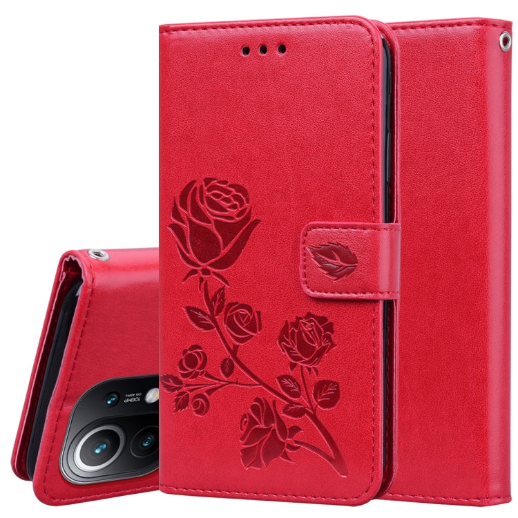 Custodia in pelle PU con vibrazione orizzontale in rilievo rosa con supporto, slot per carte e portafoglio, For Xiaomi Redmi 9T, For Xiaomi Mi 11 Lite, For Xiaomi Redmi Note 9T 5G, For Xiaomi Redmi Note 10
