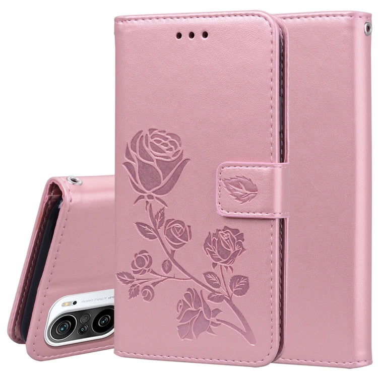 Custodia in pelle PU con vibrazione orizzontale in rilievo rosa con supporto, slot per carte e portafoglio, For Xiaomi Redmi K40 / K40 Pro, For Xiaomi Redmi Note 10 Pro, For Xiaomi Mi 10T Lite 5G, For Xiaomi Mi 10T Pro 5G