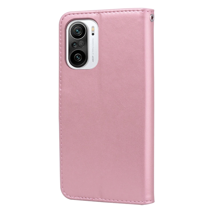 Custodia portafoglio in pelle PU rosa per Xiaomi Redmi Note 10 Pr