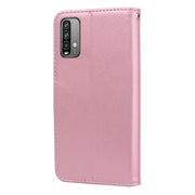 Custodia in pelle PU con vibrazione orizzontale in rilievo rosa con supporto, slot per carte e portafoglio, For Xiaomi Poco M3