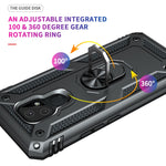 Custodia protettiva antiurto in TPU + PC con supporto girevole a 360 gradi, For Motorola Moto E7