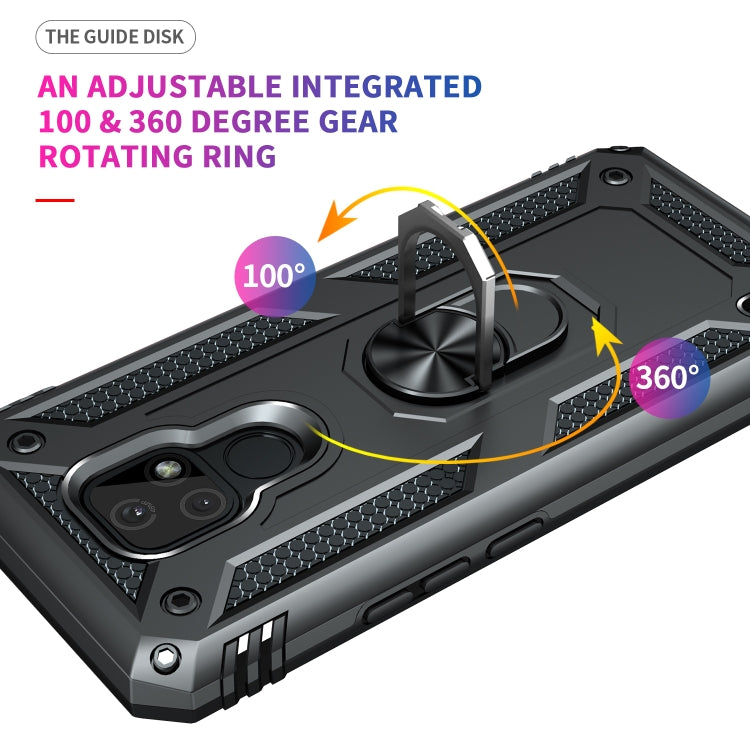 Custodia protettiva antiurto in TPU + PC con supporto girevole a 360 gradi, For Motorola Moto E7