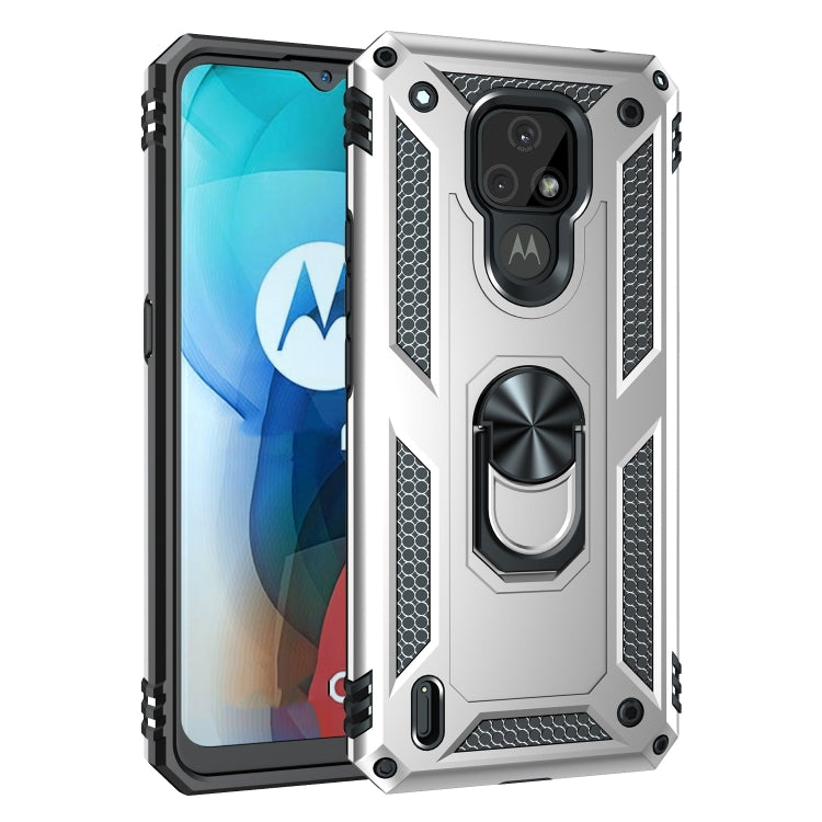Custodia protettiva antiurto in TPU + PC con supporto girevole a 360 gradi, For Motorola Moto E7