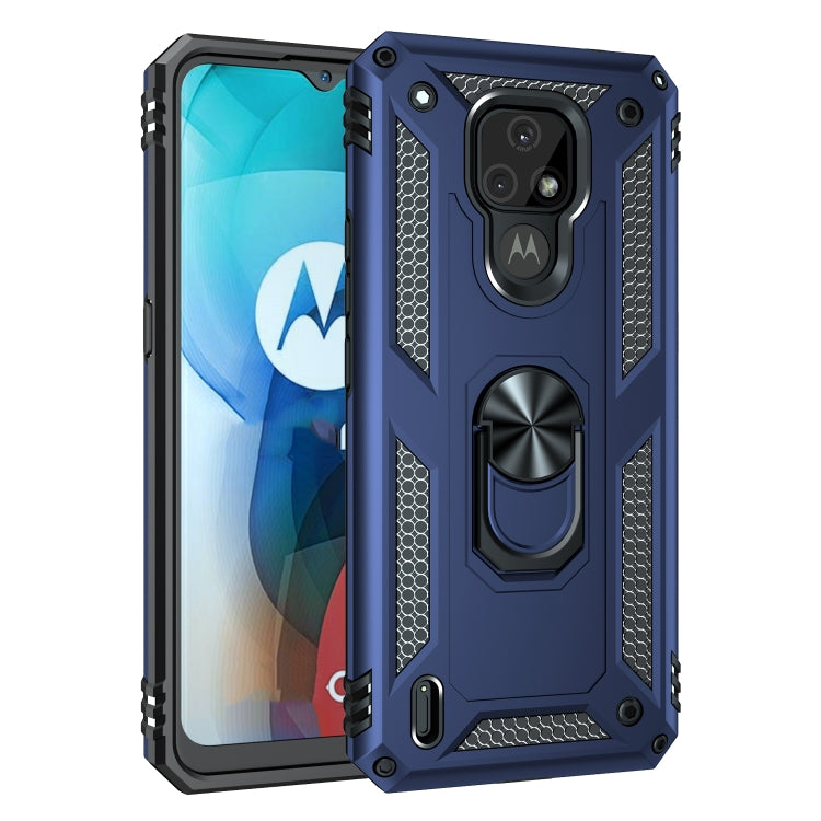Custodia protettiva antiurto in TPU + PC con supporto girevole a 360 gradi, For Motorola Moto E7