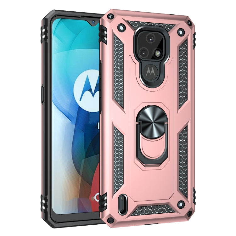 Custodia protettiva antiurto in TPU + PC con supporto girevole a 360 gradi, For Motorola Moto E7