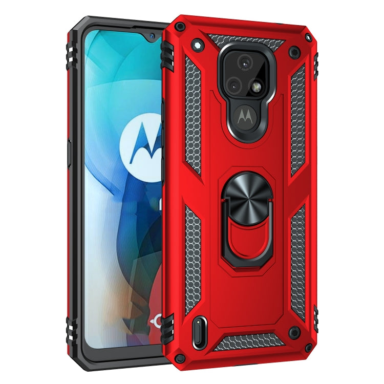 Custodia protettiva antiurto in TPU + PC con supporto girevole a 360 gradi, For Motorola Moto E7