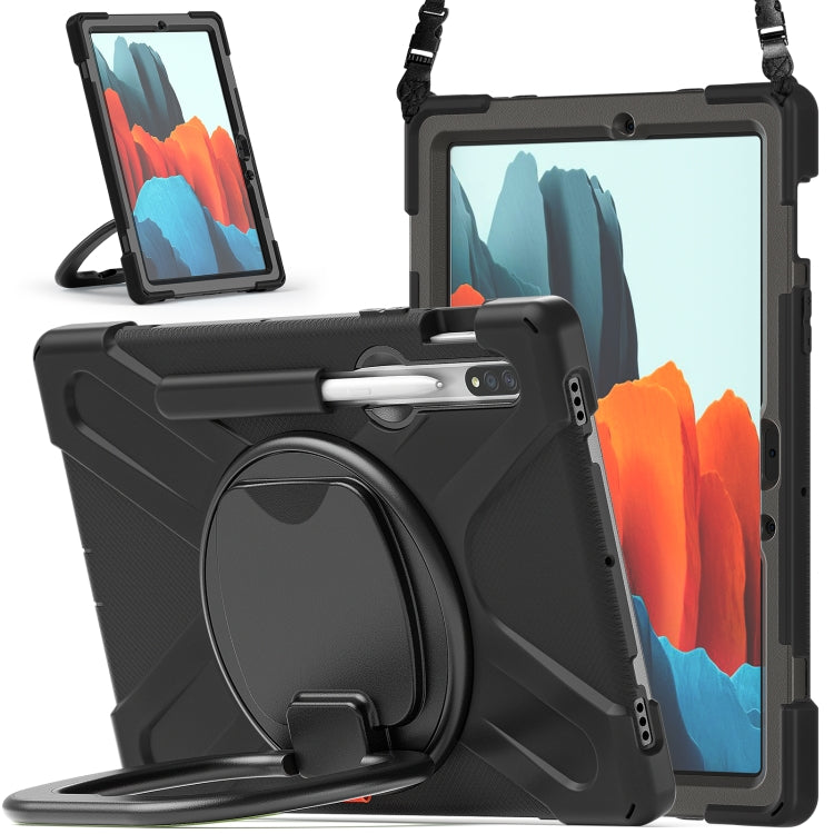 Custodia protettiva in silicone + PC con supporto e tracolla, For Samsung Galaxy Tab S8 / Galaxy Tab S7 T870 / T875, For Samsung Galaxy Tab A7 10.4 (2020) T500 / T505