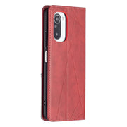 Custodia in pelle magnetica a rotazione orizzontale con struttura a rombo con supporto e slot per schede, For Xiaomi Mi 11i / Poco F3 / Redmi K40