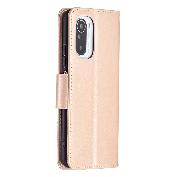 Custodia in pelle a ribalta orizzontale con motivo a goffratura a due farfalle con supporto e slot per schede, portafoglio e cordino, For Xiaomi Mi 11i / Poco F3 / Redmi K40