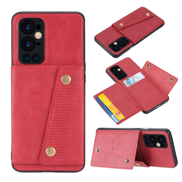 Custodia protettiva magnetica antiurto in PU + TPU con doppia fibbia con slot per schede e supporto, For OnePlus 9, For OnePlus 9 Pro, For Xiaomi Redmi K40, For Xiaomi Redmi Note 9 4G, For Xiaomi Redmi Note 10