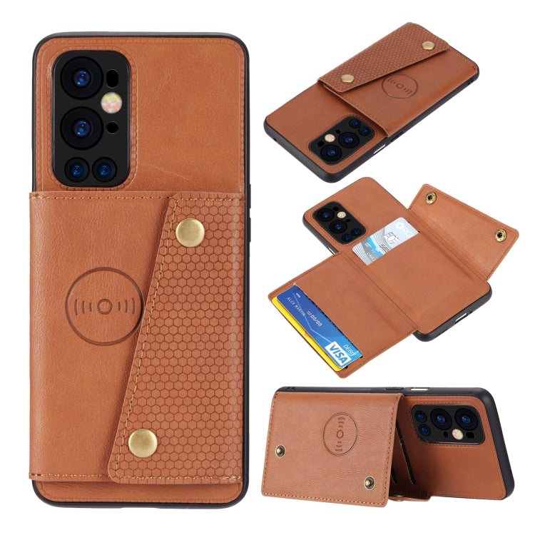 Custodia protettiva magnetica antiurto in PU + TPU con doppia fibbia con slot per schede e supporto, For OnePlus 9, For OnePlus 9 Pro, For Xiaomi Redmi K40, For Xiaomi Redmi Note 9 4G, For Xiaomi Redmi Note 10