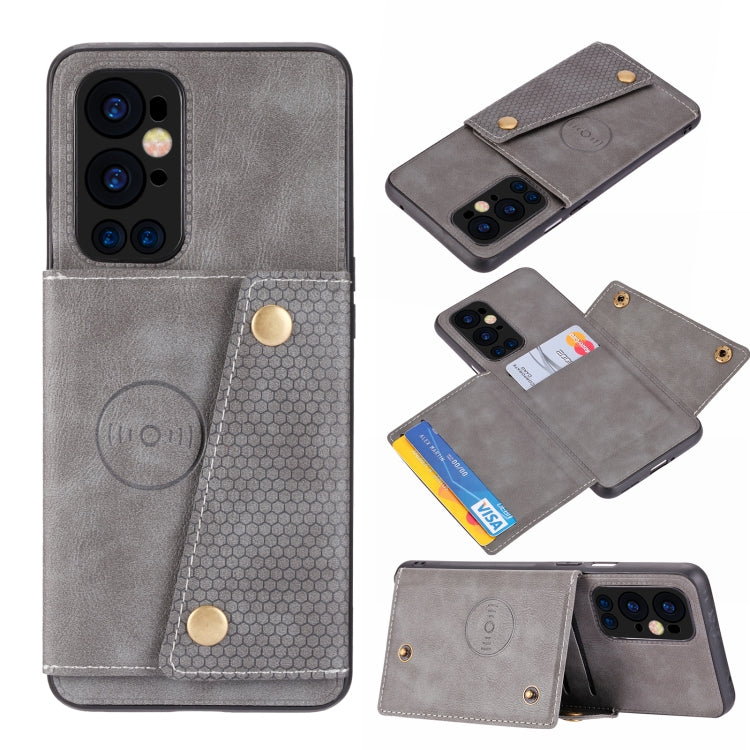 Custodia protettiva magnetica antiurto in PU + TPU con doppia fibbia con slot per schede e supporto, For OnePlus 9, For OnePlus 9 Pro, For Xiaomi Redmi K40, For Xiaomi Redmi Note 9 4G, For Xiaomi Redmi Note 10