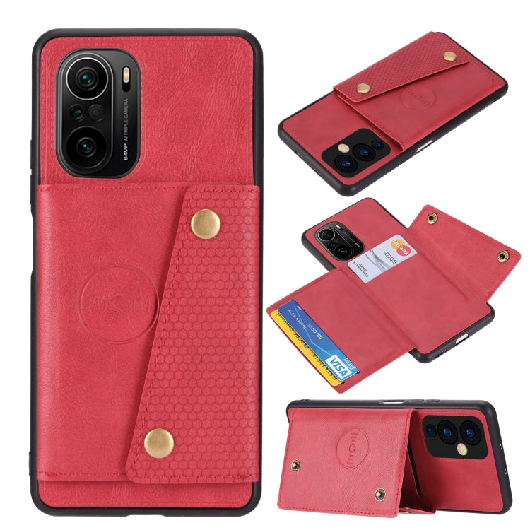 Custodia protettiva magnetica antiurto in PU + TPU con doppia fibbia con slot per schede e supporto, For OnePlus 9, For OnePlus 9 Pro, For Xiaomi Redmi K40, For Xiaomi Redmi Note 9 4G, For Xiaomi Redmi Note 10