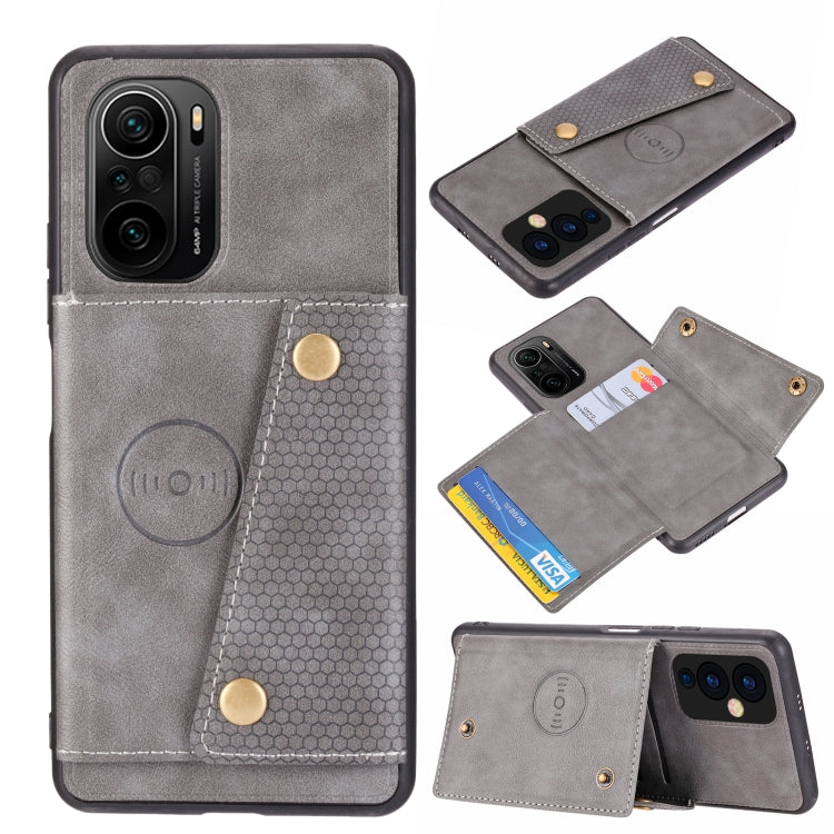 Custodia protettiva magnetica antiurto in PU + TPU con doppia fibbia con slot per schede e supporto, For OnePlus 9, For OnePlus 9 Pro, For Xiaomi Redmi K40, For Xiaomi Redmi Note 9 4G, For Xiaomi Redmi Note 10