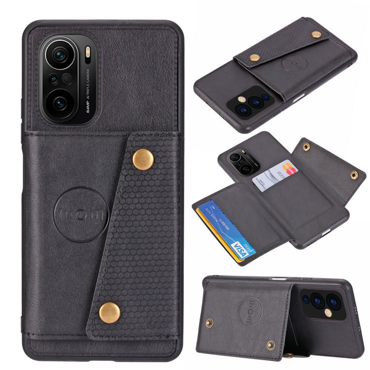 Custodia protettiva magnetica antiurto in PU + TPU con doppia fibbia con slot per schede e supporto, For OnePlus 9, For OnePlus 9 Pro, For Xiaomi Redmi K40, For Xiaomi Redmi Note 9 4G, For Xiaomi Redmi Note 10