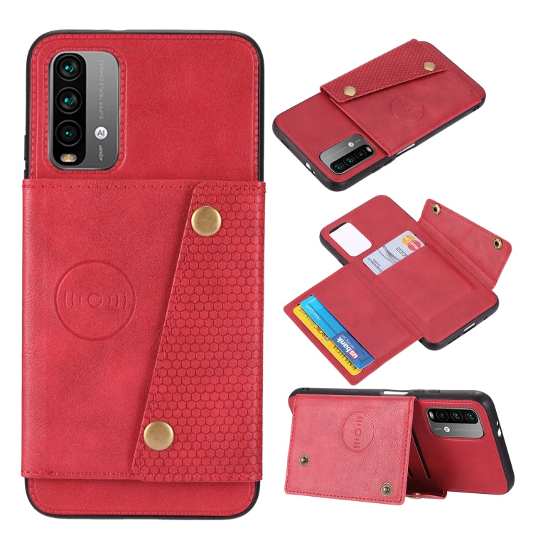 Custodia protettiva magnetica antiurto in PU + TPU con doppia fibbia con slot per schede e supporto, For OnePlus 9, For OnePlus 9 Pro, For Xiaomi Redmi K40, For Xiaomi Redmi Note 9 4G, For Xiaomi Redmi Note 10