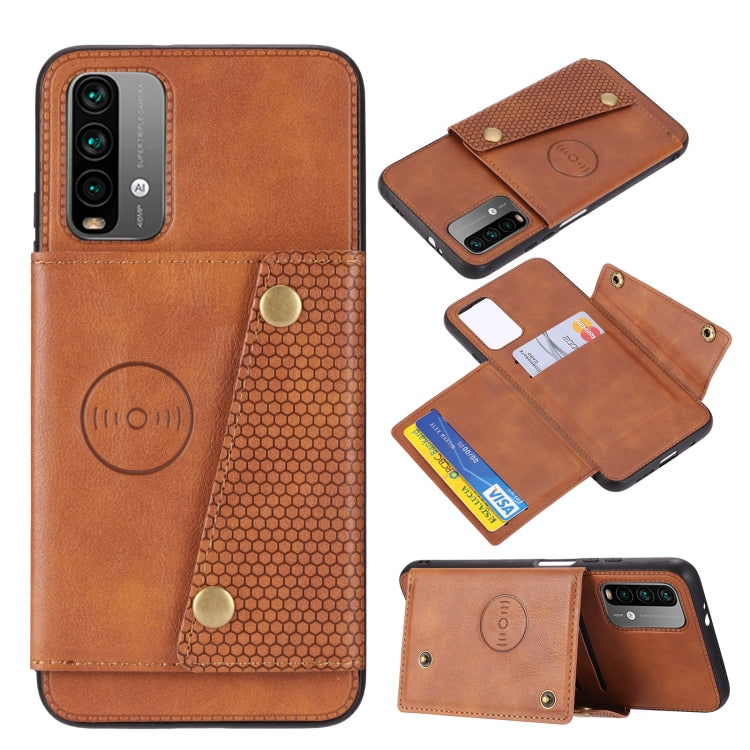 Custodia protettiva magnetica antiurto in PU + TPU con doppia fibbia con slot per schede e supporto, For OnePlus 9, For OnePlus 9 Pro, For Xiaomi Redmi K40, For Xiaomi Redmi Note 9 4G, For Xiaomi Redmi Note 10