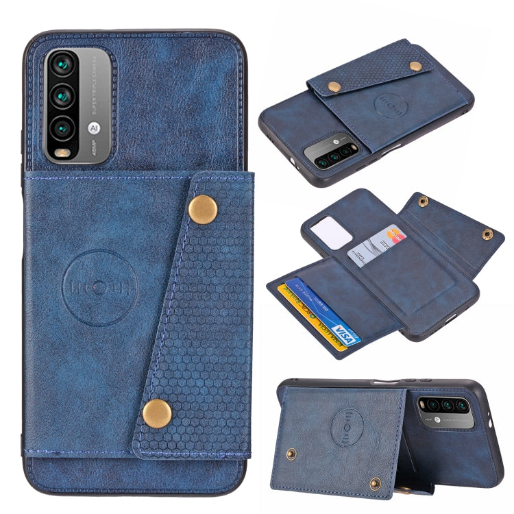 Custodia protettiva magnetica antiurto in PU + TPU con doppia fibbia con slot per schede e supporto, For OnePlus 9, For OnePlus 9 Pro, For Xiaomi Redmi K40, For Xiaomi Redmi Note 9 4G, For Xiaomi Redmi Note 10