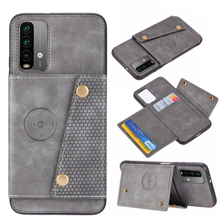 Custodia protettiva magnetica antiurto in PU + TPU con doppia fibbia con slot per schede e supporto, For OnePlus 9, For OnePlus 9 Pro, For Xiaomi Redmi K40, For Xiaomi Redmi Note 9 4G, For Xiaomi Redmi Note 10