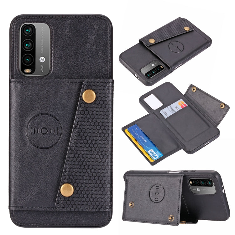 Custodia protettiva magnetica antiurto in PU + TPU con doppia fibbia con slot per schede e supporto, For OnePlus 9, For OnePlus 9 Pro, For Xiaomi Redmi K40, For Xiaomi Redmi Note 9 4G, For Xiaomi Redmi Note 10