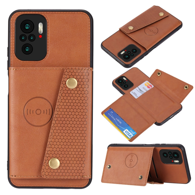 Custodia protettiva magnetica antiurto in PU + TPU con doppia fibbia con slot per schede e supporto, For OnePlus 9, For OnePlus 9 Pro, For Xiaomi Redmi K40, For Xiaomi Redmi Note 9 4G, For Xiaomi Redmi Note 10