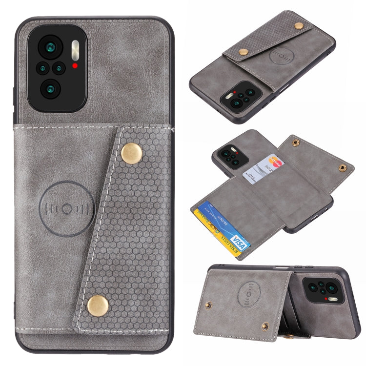Custodia protettiva magnetica antiurto in PU + TPU con doppia fibbia con slot per schede e supporto, For OnePlus 9, For OnePlus 9 Pro, For Xiaomi Redmi K40, For Xiaomi Redmi Note 9 4G, For Xiaomi Redmi Note 10