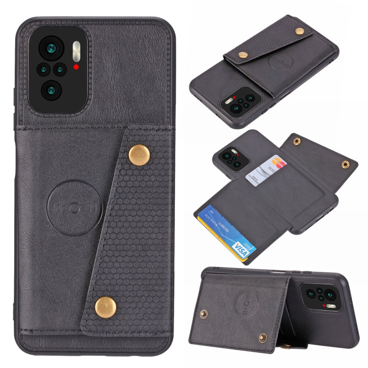 Custodia protettiva magnetica antiurto in PU + TPU con doppia fibbia con slot per schede e supporto, For OnePlus 9, For OnePlus 9 Pro, For Xiaomi Redmi K40, For Xiaomi Redmi Note 9 4G, For Xiaomi Redmi Note 10