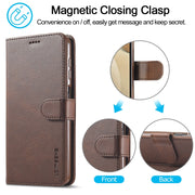 Per Samsung Galaxy F62 / M62 LC.IMEEKE Custodia in pelle a vibrazione orizzontale con struttura in vitello con supporto e slot per schede e portafoglio, For Samsung Galaxy F62 / M62
