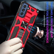 Custodia protettiva magnetica antiurto in TPU + PC con supporto, For Samsung Galaxy S21 FE