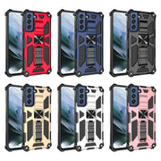 Custodia protettiva magnetica antiurto in TPU + PC con supporto, For Samsung Galaxy S21 FE