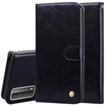 Custodia in pelle a vibrazione orizzontale con struttura in cera d'olio stile business con supporto, slot per schede e portafoglio, For Huawei P smart 2021, For Huawei Honor 10X Lite