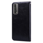 Custodia in pelle a vibrazione orizzontale con struttura in cera d'olio stile business con supporto, slot per schede e portafoglio, For Huawei P smart 2021, For Huawei Honor 10X Lite